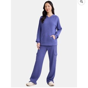 Time and Tru Women's Blue Hoodie Sweatshirt